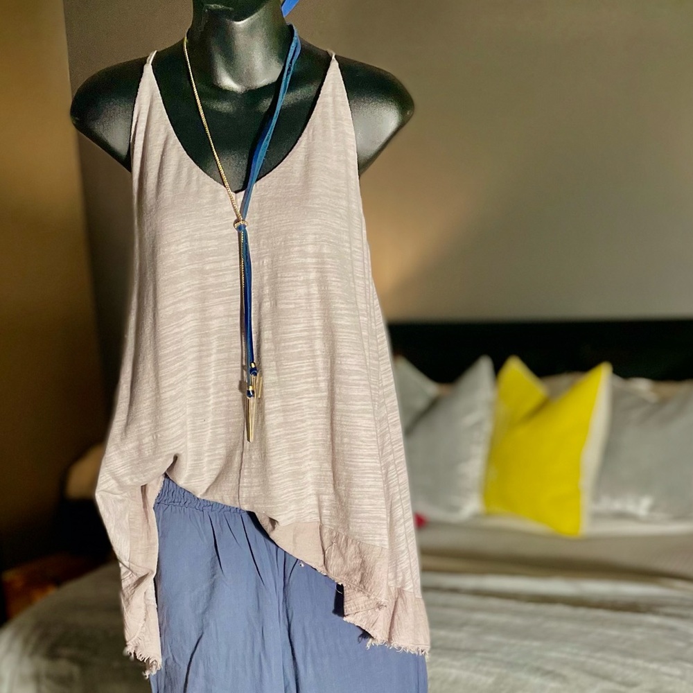 Couture Boutique V-neck Tank Top by designer HEATHER  (Asymmetrical hemline)